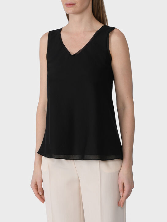 Топ черного цвета с широкими бретелями Flashin | Фото 4