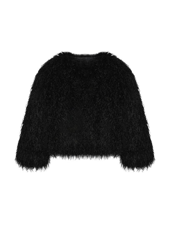 Шуба из эко-меха, черная Patrizia Pepe | Фото 1