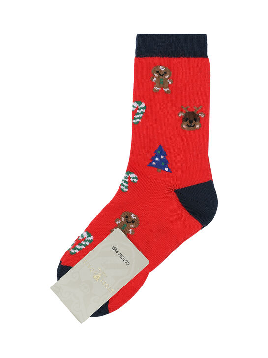 Носки с новогдним принтом, красные Story Loris | Фото 1