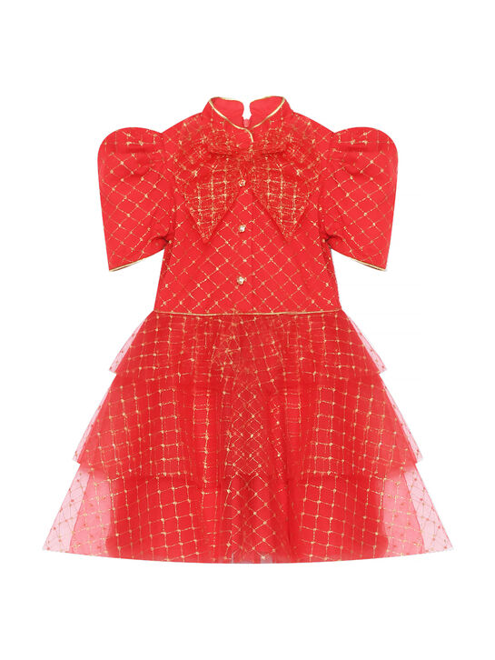 Платье с золотой вышивкой, красное Eirene | Фото 1