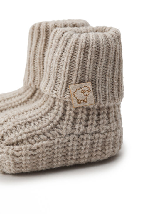 Пинетки вязаные, бежевые Maglificio di Verona | Фото 6