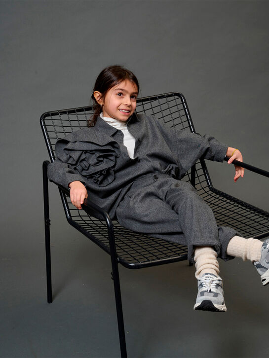 Рубашка с аппликацией &quot;роза&quot;, серая DOUUOD | Фото 2