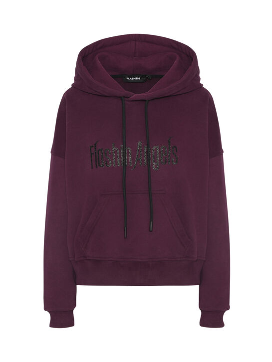 Толстовка-худи с лого, бордовая Flashin | Фото 1