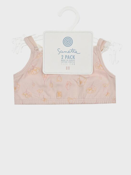 Комплект топов с принтом цветы + белый, 2шт Sanetta | Фото 1