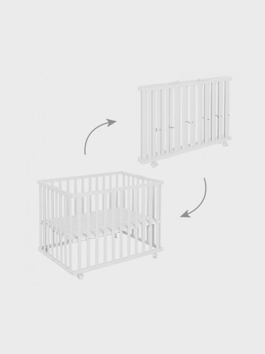 Манеж детский складной Foldable playpen белый, 74 х 100 см Roba | Фото 2