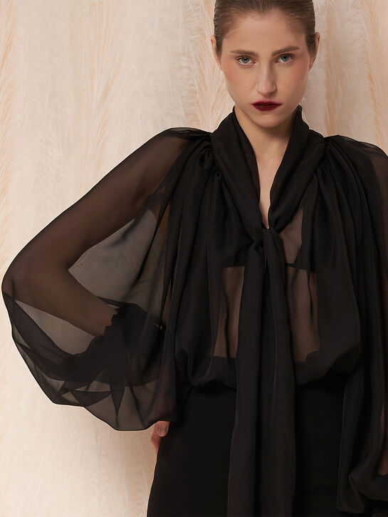 Блуза прозрачная, черная Flashin | Фото 8