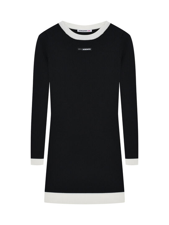 Платье с белым кантом, черное Patrizia Pepe | Фото 1