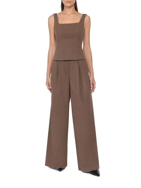 Брюки свободного кроя, коричневые Dan Maralex | Фото 3