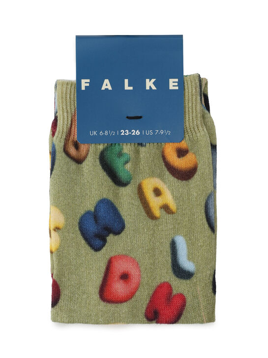 Носки с буквами, зеленые Falke | Фото 1