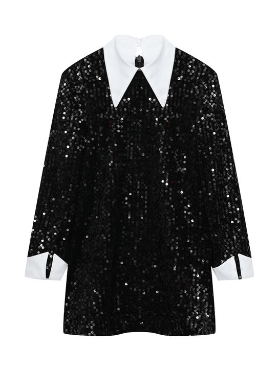 Платье с пайетками, черное Dan Maralex | Фото 1