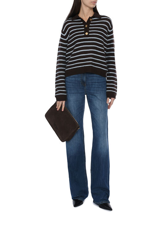 Джинсы прямые, синие Elisabetta Franchi | Фото 2