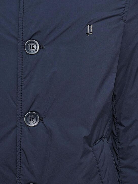 Куртка на пуговицах, темно-синяя Herno | Фото 4