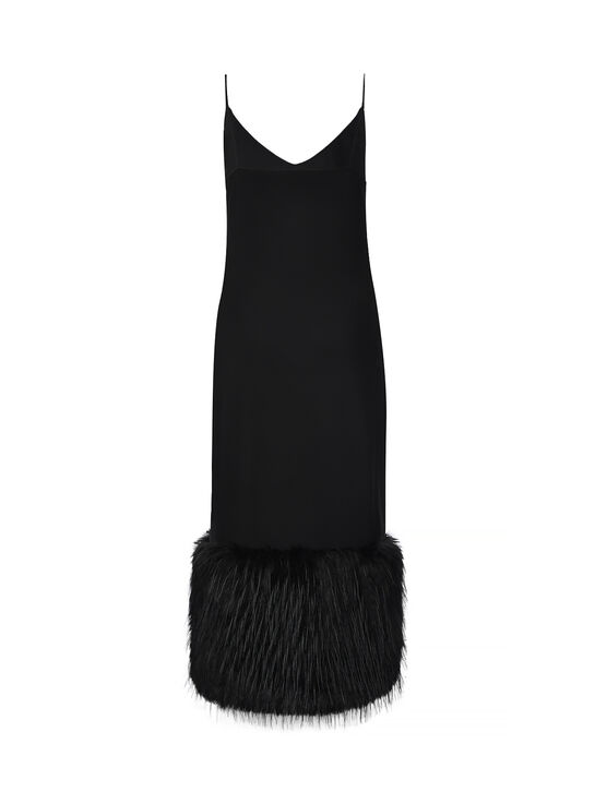 Платье-комбинация с отделкой эко-мехом Flashin | Фото 11