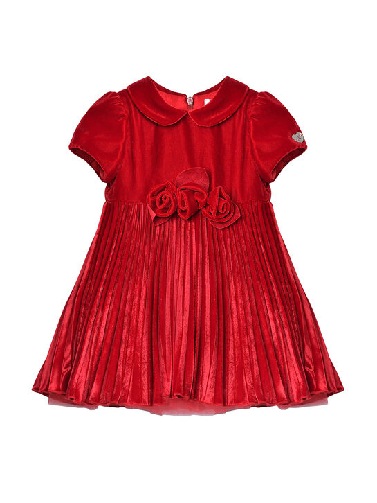 Платье с рукавами-фонариками, красное Monnalisa | Фото 1