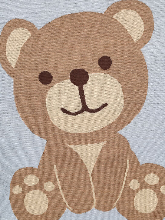 Плед вязаный, декор медвежонок Maglificio di Verona | Фото 3