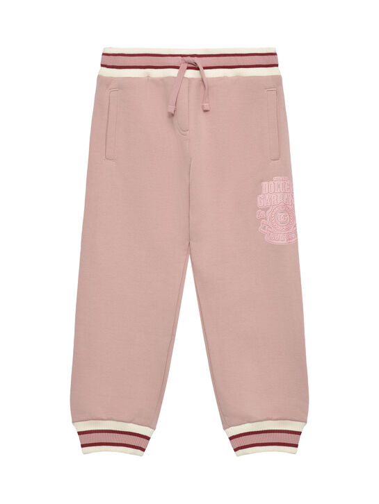 Спортивные брюки с отделкой в полоску, розовые Dolce&Gabbana | Фото 1