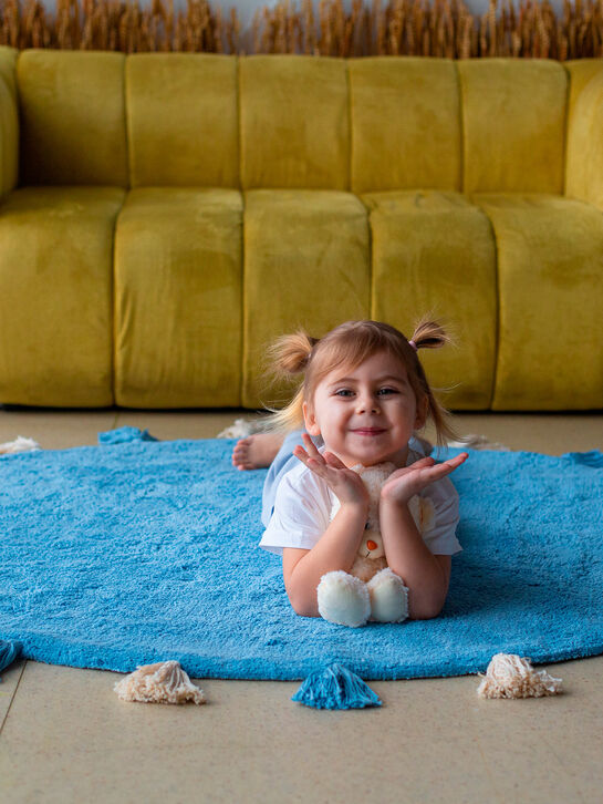 Хлопковый ковер Colorful Blue d140 Lillaland | Фото 3