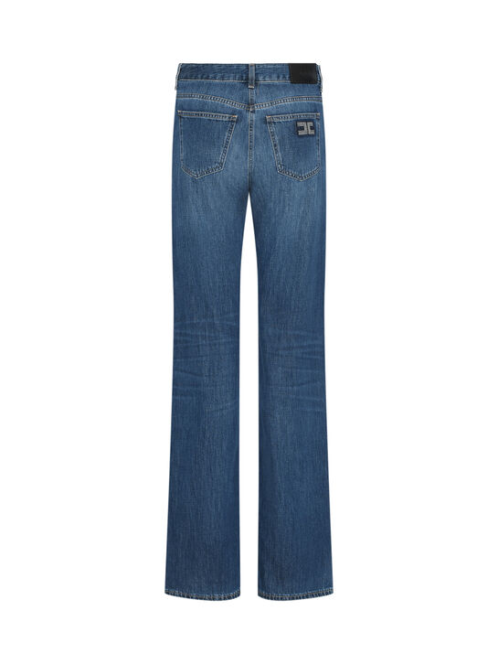 Джинсы прямые, синие Elisabetta Franchi | Фото 6