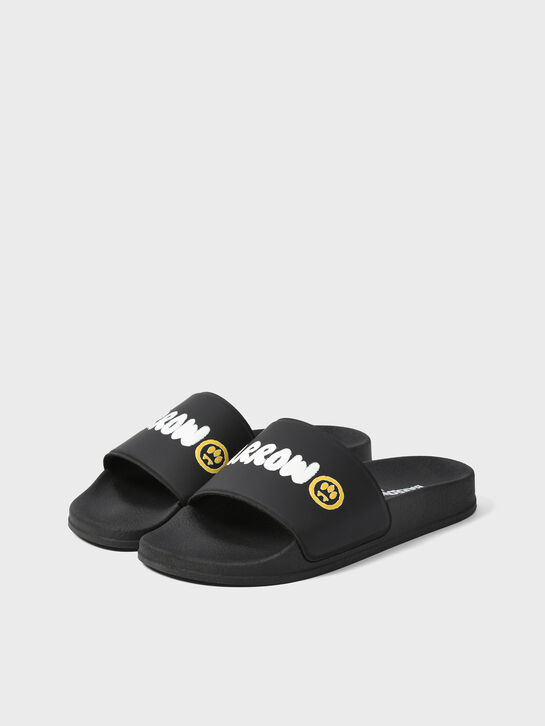 Шлепанцы с лого, черные Barrow | Фото 2