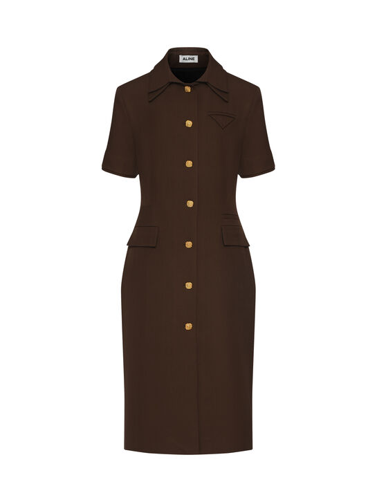 Платье миди на пуговицах ALINE | Фото 1