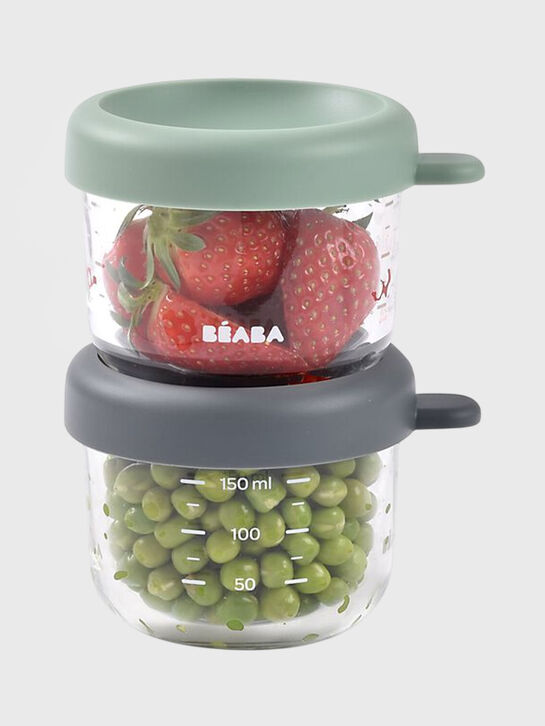Набор контейнеров BEABA 2шт 150 мл (стекло) с крышкой для хранения продуктов  | Фото 2