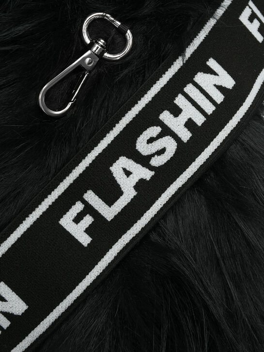 Варежки из эко-меха, черные Flashin | Фото 4