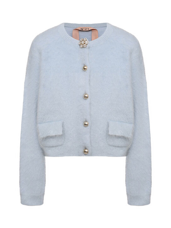 Кардиган укороченный, голубой N21 | Фото 1