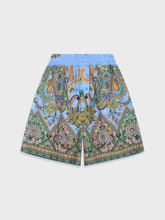 Шорты с разноцветными узорами, голубые Etro | Фото 1