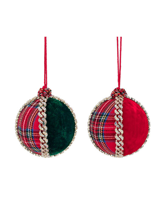 Елочные шары с красными деталями, 10 см Goodwill | Фото 1