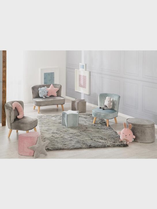 Детское велюровое кресло Lil Sofa, серый Roba | Фото 12