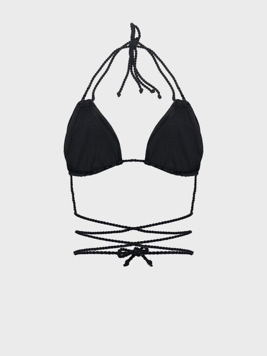 Черный топ с удлиненной шнуровкой NATAYAKIM | Фото 3