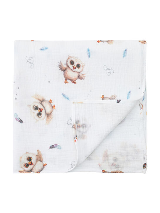 Комплект из 3 пеленок с принтом совы, 120х120 см Jan&Sofie | Фото 8