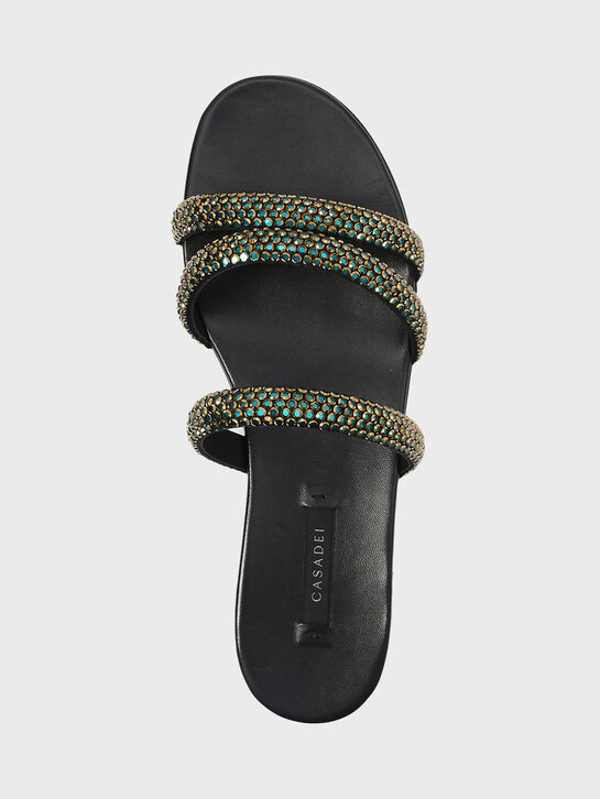 Сандалии Olimpio со стразами, черные Casadei | Фото 4