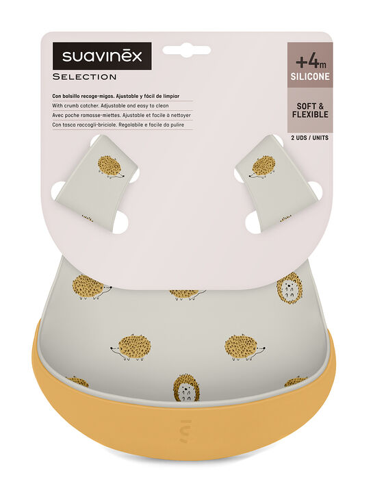 Набор детских нагрудников с кармашком, 2шт. Регулируется на шее ребенка. Suavinex | Фото 4