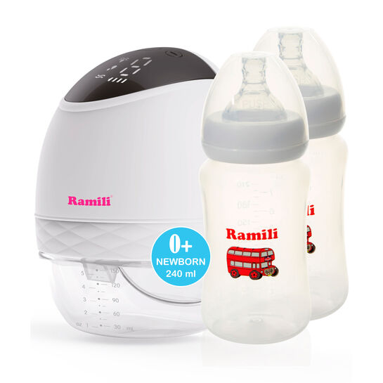 Бионический электрический молокоотсос SE500 с двумя бутылочками 240 мл Ramili | Фото 15