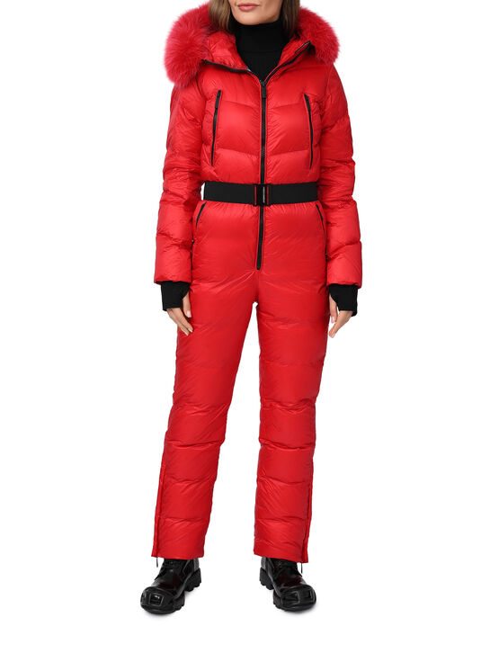 Комбинезон с меховой опушкой на капюшоне, красный Freedomday | Фото 4