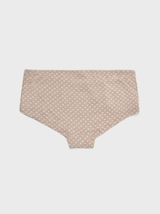 Трусы-шортики с цветочным принтом, бежевые Sanetta | Фото 2