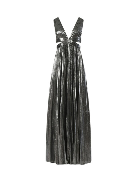 Платье макси в греческом стиле, серебристое Retrofete | Фото 1