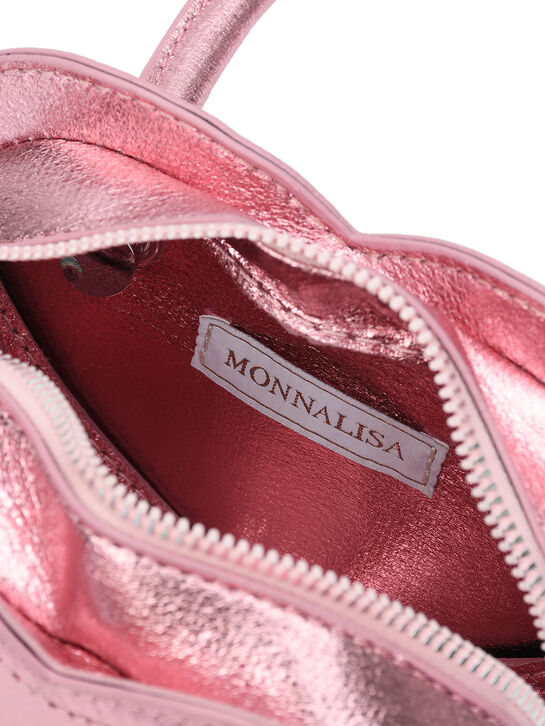 Сумка в форме сердца, розовая Monnalisa | Фото 5