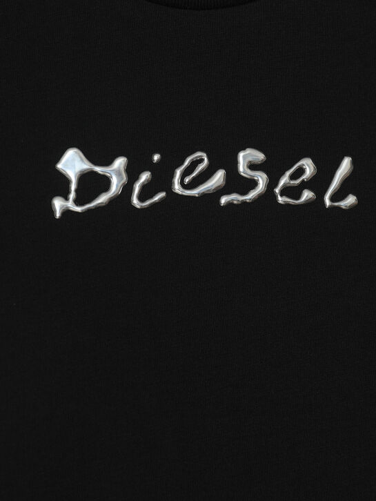 Футболка с белым лого, черная Diesel | Фото 3