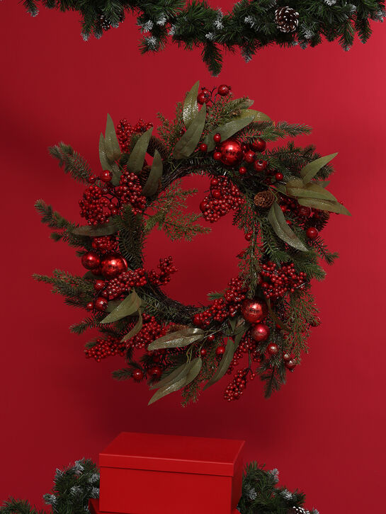 Рождественский венок с хвойным декором и ягодами, 70 см Goodwill | Фото 2