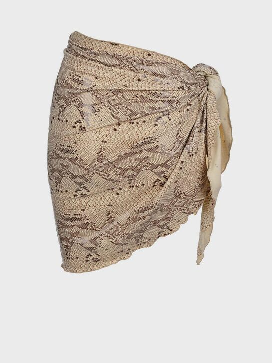 Бежевая юбка-парео с принтом &quot;питон&quot; NATAYAKIM | Фото 3