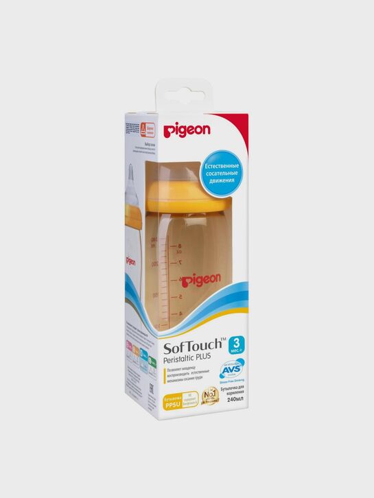 Бутылка Soft Touch Перистальтик Плюс PPSU, 240 мл Pigeon | Фото 11