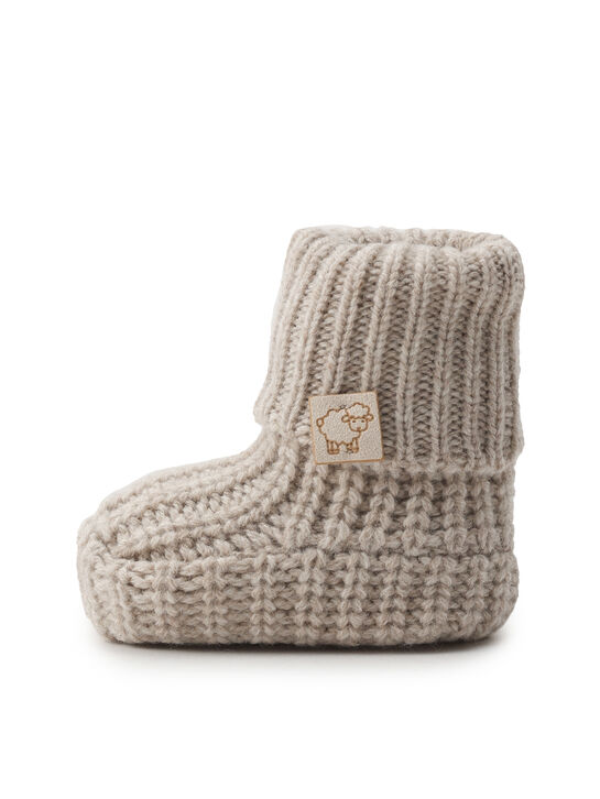 Пинетки вязаные, бежевые Maglificio di Verona | Фото 1