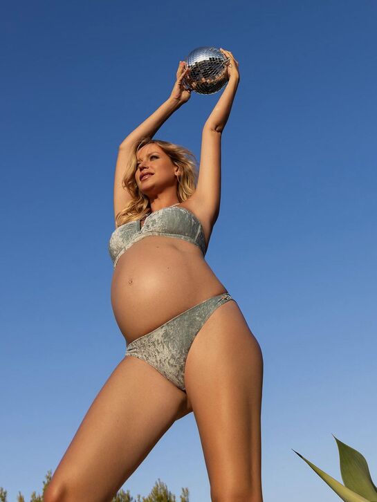 Купальник для беременных бикини раздельный, зеленый Cache Coeur | Фото 9