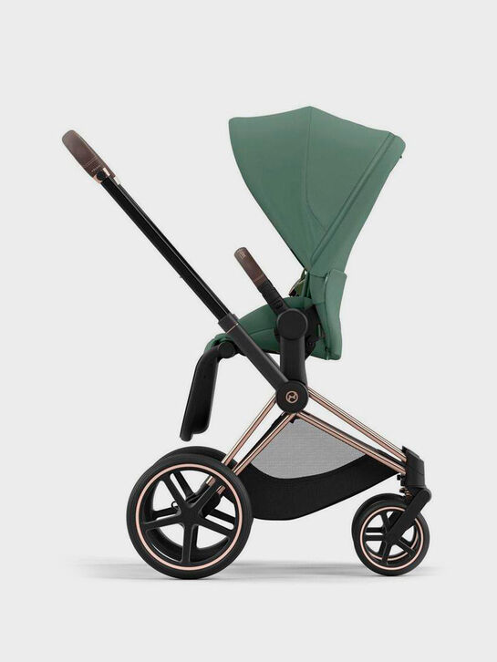 Коляска 2 в 1 Priam IV Rosegold цвет Leaf Green в комплекте со спальным блоком Lux Carry Cot и креслом Cloud T CYBEX | Фото 6