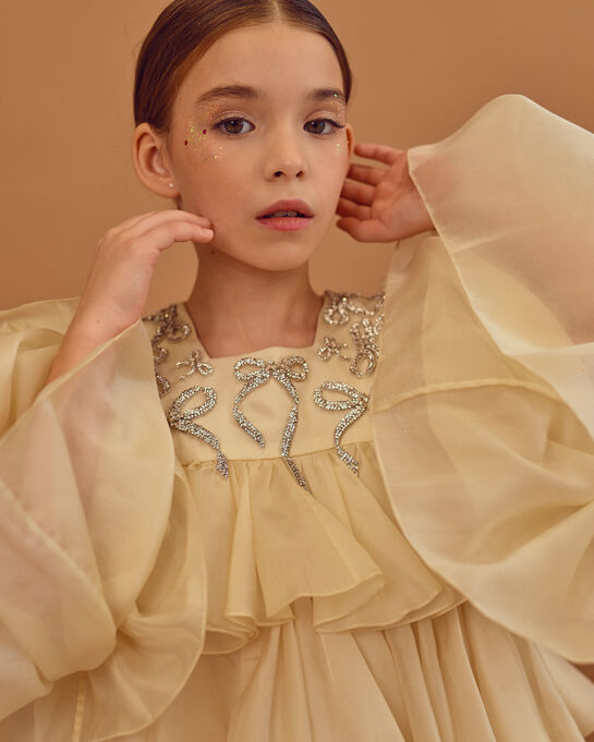 Платье с серебряными бантиками из страз Maison Ava | Фото 4