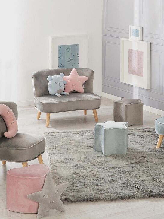 Детское велюровое кресло Lil Sofa, серый Roba | Фото 7