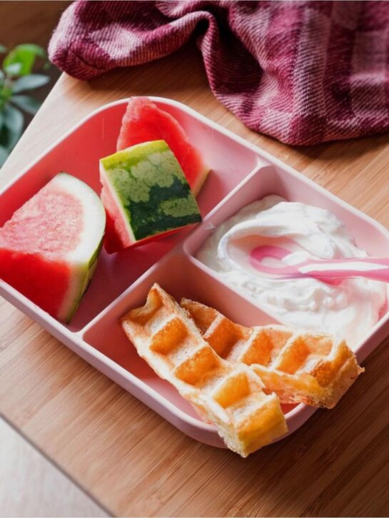 Набор посуды 2 предмета (тарелка, ложка), розовый BEABA | Фото 2