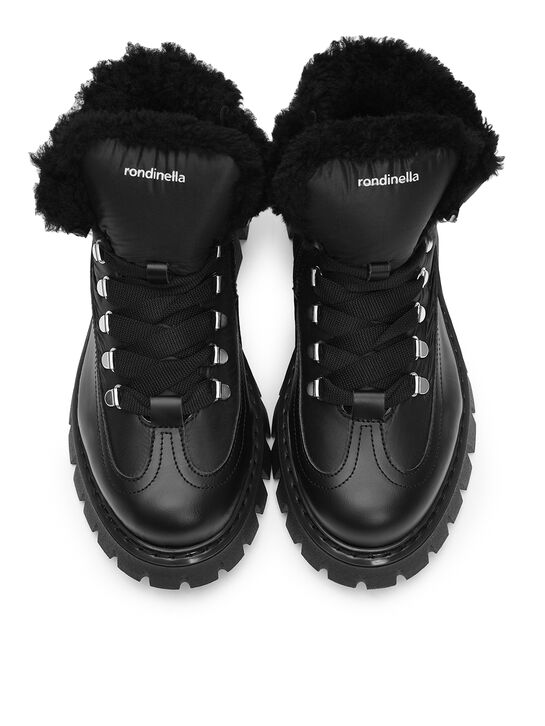 Ботинки с меховой подкладкой, черные Rondinella | Фото 4
